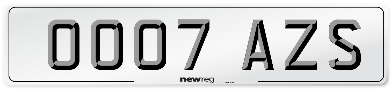 OO07 AZS Number Plate from New Reg